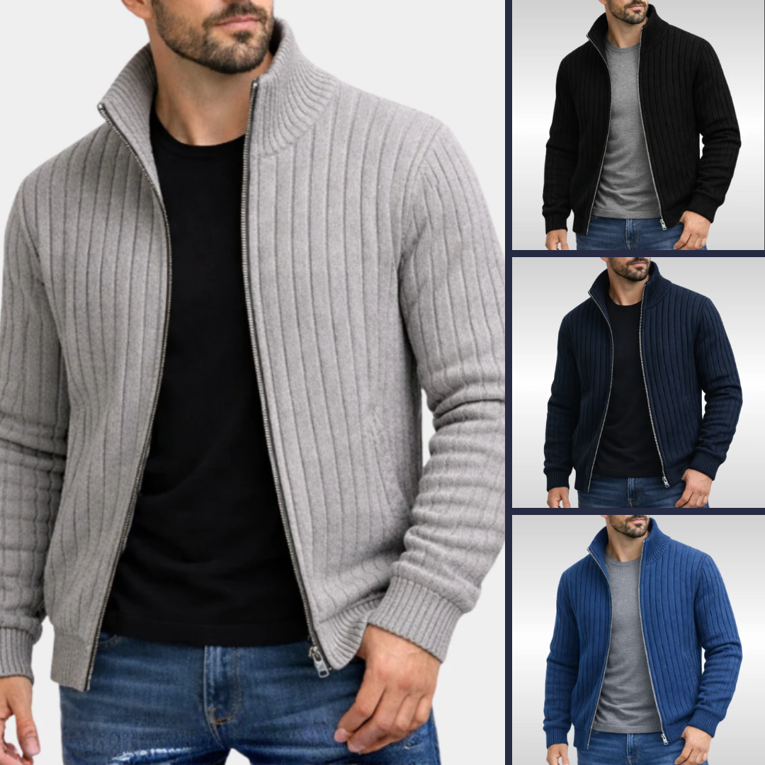 omar - cardigan uomo con zip