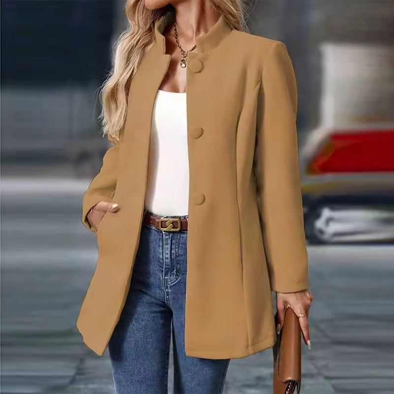 Lucrezia | Elegante cappotto collo alla coreana