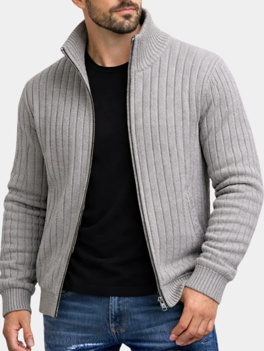 omar - cardigan uomo con zip